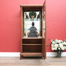 Load image into Gallery viewer, x SOLD Antique French Oak China Cabinet, Display Cupboard or Bookcase with Glass Shelves and Sides. B11546