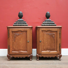 Load image into Gallery viewer, x SOLD Pair of 1930-1940 French Oak Lamp Tables or Bedside Tables Cabinets or Cupboards B11559