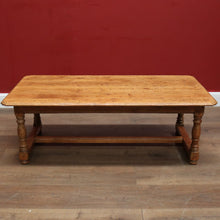 Load image into Gallery viewer, x SOLD Vintage French Oak Turned Leg Coffee Table with Stretcher Base. B11689