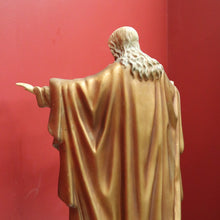 Load image into Gallery viewer, x SOLD A large Gilt Tone Sacred Heart of Jesus Statue, Jesus with out stretched arm, Christ B11521