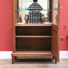 Load image into Gallery viewer, x SOLD Antique French Oak China Cabinet, Display Cupboard or Bookcase with Glass Shelves and Sides. B11546