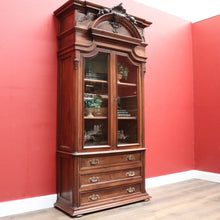 Load image into Gallery viewer, x SOLD Antique French Walnut China Cabinet or Bookcase with 3 Drawers to the Base. B11903
