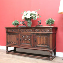 Load image into Gallery viewer, x SOLD Antique French Oak Sideboard, Three Door, Three Drawer Gothic Sideboard, Hall Cabinet. B11476