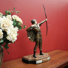 Load image into Gallery viewer, x SOLD Antique French Art Deco Bronze and Marble Base Statue Robin Hood, circa 1930. B11302