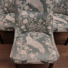 Load image into Gallery viewer, Set of Six Vintage Dinning Chairs or Kitchen Chairs, High Back, Cushion Seat Comfort, Peacock Design. B11989
