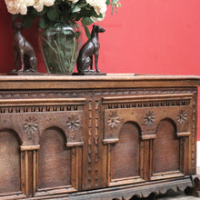 Load image into Gallery viewer, x SOLD Antique Blanket Box, Trunk, Chest, Lift Lid Storage Box, Coffer, Coffee Table. B11323