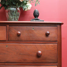 Load image into Gallery viewer, x SOLD Antique Australian Cedar Chest of Five Graduating Drawers, Hall or Entry Chest, Full Cedar. B11556