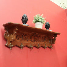 Load image into Gallery viewer, x SOLD Vintage French Oak and Brass Coat Rack, Scarf, Hat and Umbrella Holder. B11885