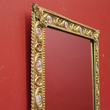 Load image into Gallery viewer, x SOLD Antique French Brass Mirror with Hand-painted Limoges Porcelain Inserts. B11863