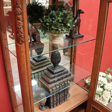 Load image into Gallery viewer, x SOLD Antique French Oak China Cabinet, Display Cupboard or Bookcase with Glass Shelves and Sides. B11546