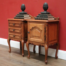 Load image into Gallery viewer, x SOLD Pair of Vintage French Bedside Cabinets or Lamp Tables, One Drawers, One a Cupboard B11561