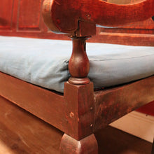 Load image into Gallery viewer, x SOLD Antique Georgian Hall Settle, English Oak Verandah Chair, Hall Chair, Cushion. B11912