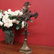 Load image into Gallery viewer, x SOLD Antique French Brass Crucifix, Table Crucifix or Cross, Jesus on the Cross, Worship Religion. B11646