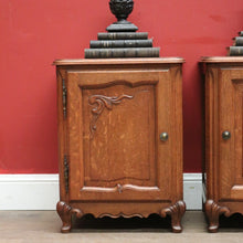 Load image into Gallery viewer, x SOLD Pair of 1930-1940 French Oak Lamp Tables or Bedside Tables Cabinets or Cupboards B11559