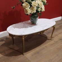 Load image into Gallery viewer, x SOLD Italian Brass and Marble Oval Shaped Coffee Table or Lamp Side Table B11372