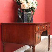 Load image into Gallery viewer, x SOLD Vintage English Desk, or Flame Mahogany Office Desk with Leather Insert Top. B11991
