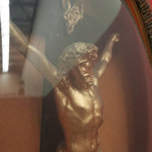 Load image into Gallery viewer, x SOLD A 19th Century French Oval Gilt Framed Crucifix Corpus with Original Convex Glass. B11351