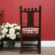 Load image into Gallery viewer, x SOLD A Pair of Antique French church Chairs, Hall Chairs, Rosewood and Fabric Chairs. B11950