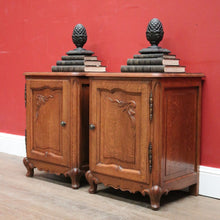 Load image into Gallery viewer, x SOLD Pair of 1930-1940 French Oak Lamp Tables or Bedside Tables Cabinets or Cupboards B11559
