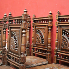 Load image into Gallery viewer, x SOLD Set of 8 Antique French (Brittany) Kitchen or Dining Room Chairs, Finial Detail. B11796