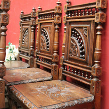 Load image into Gallery viewer, x SOLD Set of 8 Antique French (Brittany) Kitchen or Dining Room Chairs, Finial Detail. B11796
