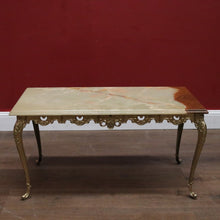 Load image into Gallery viewer, Vintage Italian Coffee Table, Onyx Marble and Brass Leg Coffee Table or Side Table. B11660