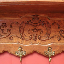 Load image into Gallery viewer, x SOLD Vintage French Oak and Brass Coat Rack, Scarf, Hat and Umbrella Holder. B11885