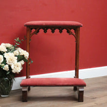 Load image into Gallery viewer, x SOLD Antique French Prayer Chair, Prie Dieu, with Church-themed sides and Rose Velvet Fabric. B11827