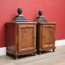 Load image into Gallery viewer, x SOLD Pair of 1930-1940 French Oak Lamp Tables or Bedside Tables Cabinets or Cupboards B11559