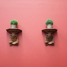 Load image into Gallery viewer, Antique Wall Sconces, Statue Holders, French 'Sitting Jesters' Wall Brackets or Sconces. B11299