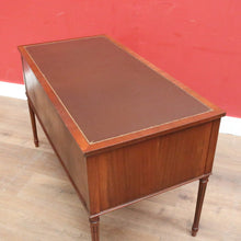 Load image into Gallery viewer, x SOLD Vintage English Desk, or Flame Mahogany Office Desk with Leather Insert Top. B11991