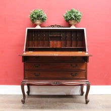Load image into Gallery viewer, Vintage Australian Cedar Writing Bureau with Drawers and Cabriole Legs. B13137