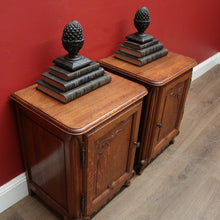 Load image into Gallery viewer, x SOLD Pair of 1930-1940 French Oak Lamp Tables or Bedside Tables Cabinets or Cupboards B11559