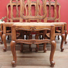 Load image into Gallery viewer, x SOLD A Set of Six Oak and Rush Seat Antique French Chairs, Kitchen or Dining Room. B11549
