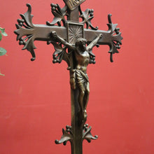 Load image into Gallery viewer, x SOLD Antique French Brass Crucifix, Table Crucifix or Cross, Jesus on the Cross, Worship Religion. B11646