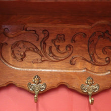 Load image into Gallery viewer, x SOLD Vintage French Oak and Brass Coat Rack, Scarf, Hat and Umbrella Holder. B11885