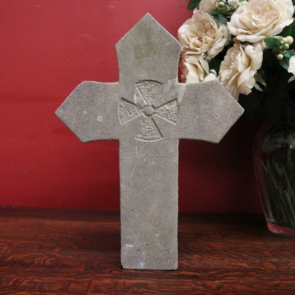 Antique French Cross or Crucifix, Bluestone Home Worship and Devotion Cross. B11853