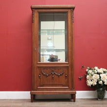 Load image into Gallery viewer, x SOLD Antique French Oak China Cabinet, Display Cupboard or Bookcase with Glass Shelves and Sides. B11546
