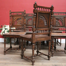 Load image into Gallery viewer, x SOLD Set of 8 Antique French (Brittany) Kitchen or Dining Room Chairs, Finial Detail. B11796