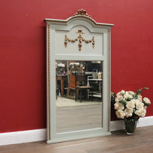 Load image into Gallery viewer, Antique French Mirror, An Antique French Grey Oak Bevelled Edge Wall Mirror with Gilt Trim. B11998