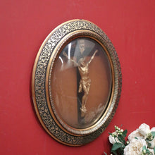 Load image into Gallery viewer, x SOLD A 19th Century French Oval Gilt Framed Crucifix Corpus with Original Convex Glass. B11351