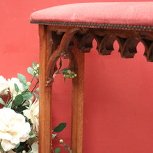 Load image into Gallery viewer, x SOLD Antique French Prayer Chair, Prie Dieu, with Church-themed sides and Rose Velvet Fabric. B11827
