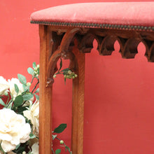 Load image into Gallery viewer, x SOLD Antique French Prayer Chair, Prie Dieu, with Church-themed sides and Rose Velvet Fabric. B11827