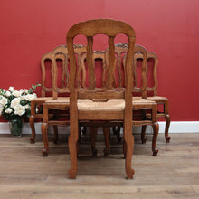 Load image into Gallery viewer, x SOLD A Set of Six Oak and Rush Seat Antique French Chairs, Kitchen or Dining Room. B11549