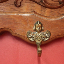Load image into Gallery viewer, x SOLD Vintage French Oak and Brass Coat Rack, Scarf, Hat and Umbrella Holder. B11885
