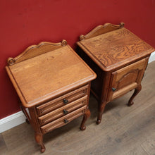 Load image into Gallery viewer, x SOLD Pair of Vintage French Bedside Cabinets or Lamp Tables, One Drawers, One a Cupboard B11561