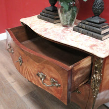 Load image into Gallery viewer, x SOLD Antique French Chest of Drawers, Walnut and Marble, Brass Handle 2-drawer Hall Cabinet Chest. B11699