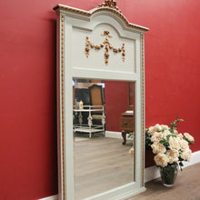 Load image into Gallery viewer, Antique French Mirror, An Antique French Grey Oak Bevelled Edge Wall Mirror with Gilt Trim. B11998
