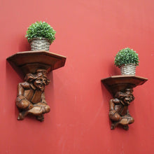 Load image into Gallery viewer, x SOLD Antique Wall Sconces, Statue Holders, French 'Sitting Jesters' Wall Brackets or Sconces. B11299