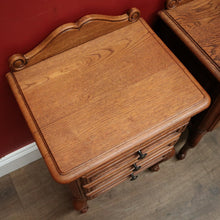 Load image into Gallery viewer, x SOLD Pair of Vintage French Bedside Cabinets or Lamp Tables, One Drawers, One a Cupboard B11561